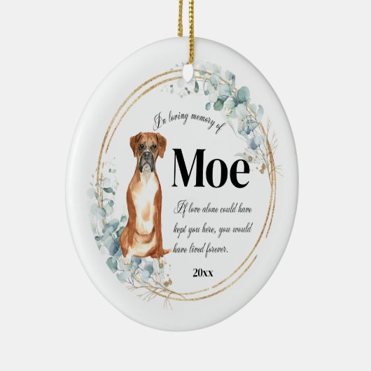 思い出を愛するボクサー犬ペット記念館 セラミックオーナメント (右)
