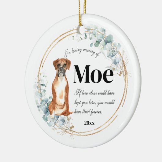 思い出を愛するボクサー犬ペット記念館 セラミックオーナメント (左)