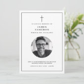 思い出を愛するミニマル葬儀写真 招待状 (スタンド正面)