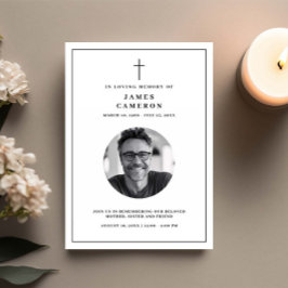 思い出を愛するミニマル葬儀写真 招待状