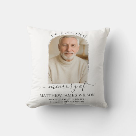 思い出を愛するミニマル葬儀記念写真 クッション (正面)