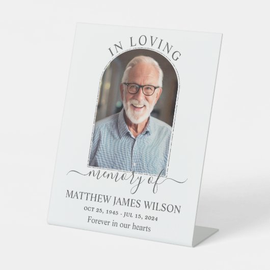 思い出を愛するミニマル葬儀記念写真 台座サイン (正面)