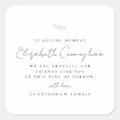 思い出を愛するモダン記念シンプル記エレガント スクエアシール (正面)