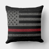 思い出を愛する人、消防士の赤い細い枕 クッション (裏面)