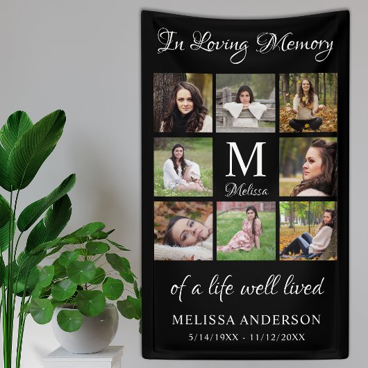思い出を愛する写真でパーソナライズされた葬る 横断幕