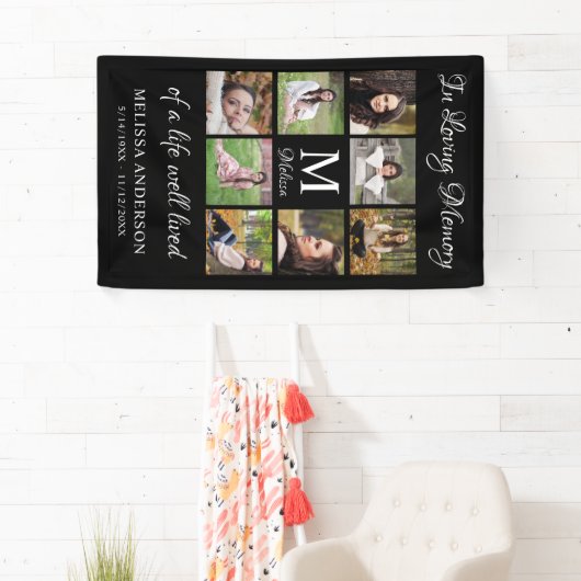 思い出を愛する写真でパーソナライズされた葬る 横断幕 (インサイチュ)