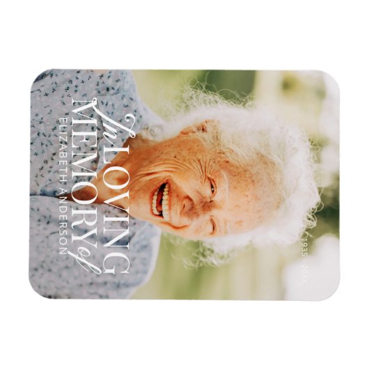 思い出を愛する写真のモダン記念エレガント碑 マグネット (横)