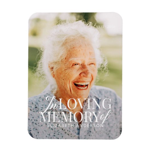 思い出を愛する写真のモダン記念エレガント碑 マグネット (縦)