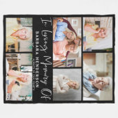 思い出を愛する写真コラージュ フリースブランケット (正面(横))