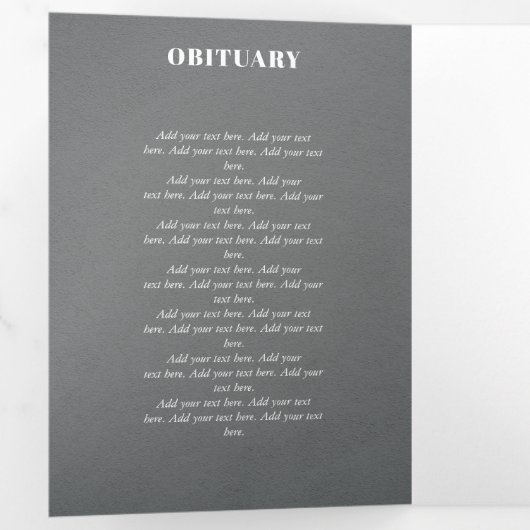 思い出を愛する写真葬の灰色の線 三つ折りプログラム (内部最初)