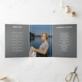 思い出を愛する写真葬の灰色の線 三つ折りプログラム (内部)