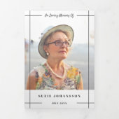 思い出を愛する写真葬の灰色の線 三つ折りプログラム (カバー)