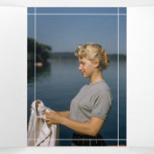 思い出を愛する写真葬の灰色の線 三つ折りプログラム (内部中)