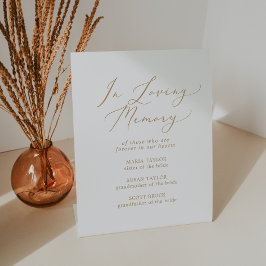 思い出を愛する心の中で繊細結婚な金ゴールド 台座サイン