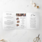 思い出を愛する死亡写真三回葬儀 三つ折りプログラム (内部)