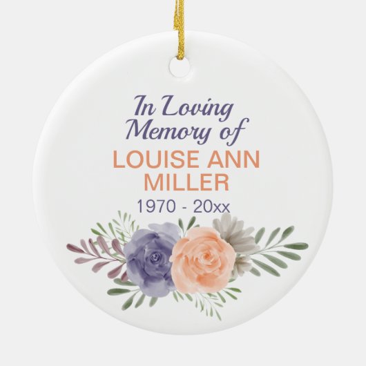 思い出を愛する牡丹の記念碑 セラミックオーナメント (裏面)