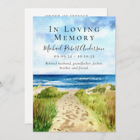思い出を愛する葬儀ビーチ プログラム (正面/裏面)