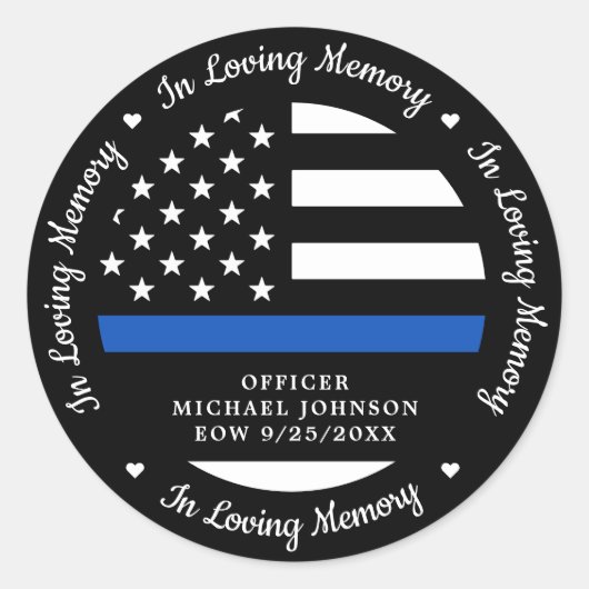 思い出を愛する警察の追悼文 ラウンドシール (正面)