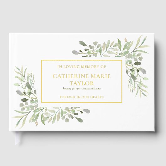 思い出を愛する追悼式の緑 ゲストブック (正面)