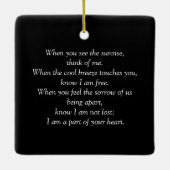 思い出を愛する馬の記念碑 セラミックオーナメント (裏面)