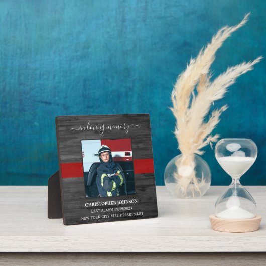 思い出を愛落ちたする消防士の記念碑 フォトプラーク (インサイチュ)