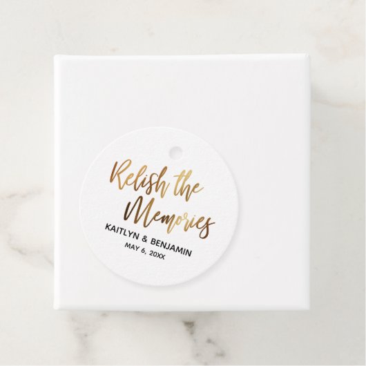 思い出を楽しむ，金ゴールド手書きタイポグラフィ フェイバータグ (インサイチュ)