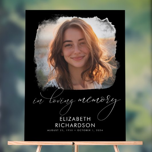 思い出エレガントに包まれた葬儀写真 アクリルサイン (ニュートラル)