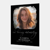 思い出エレガントに包まれた葬儀写真 アクリルサイン (傾斜)