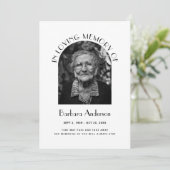 思い出エレガントに浮かぶ葬儀記念写真 招待状 (スタンド正面)