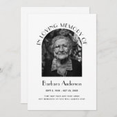 思い出エレガントに浮かぶ葬儀記念写真 招待状 (正面/裏面)