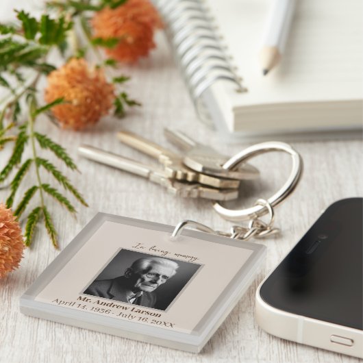 思い出エレガントに浮かぶ葬儀記念碑 キーホルダー (正面右)