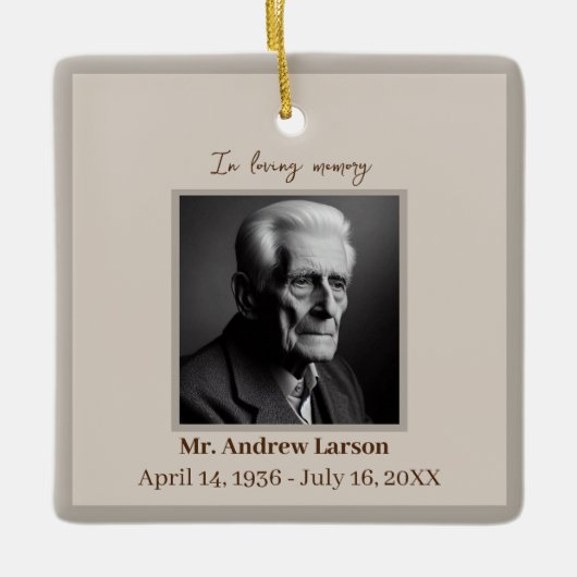 思い出エレガントに浮かぶ葬儀記念碑 セラミックオーナメント (正面)