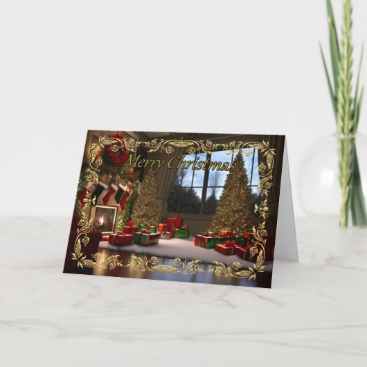 思い出エレガントのクリスマスカード カード (正面)