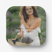 思い出エレガントの愛でる追悼写真の葬儀 ペーパープレート (正面)