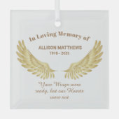 思い出エレガントの翼の記念碑で ガラスオーナメント (正面)