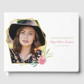 思い出エレガントの葬儀でピンクのフローラ ゲストブック (正面)