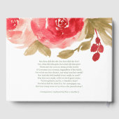 思い出エレガントの葬儀で赤いバラのフローラ ゲストブック (裏面)
