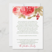 思い出エレガントの葬儀で赤いバラのフローラ サンキューカード (裏面)