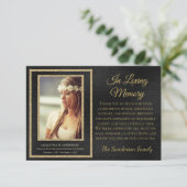 思い出エレガントの黒い金ゴールド サンキューカード (スタンド正面)