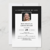 思い出エレガントを愛して写真葬儀/メモリアル 招待状 (正面)