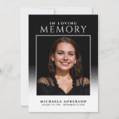 思い出エレガントを愛して写真葬儀/メモリアル 招待状 (裏面)