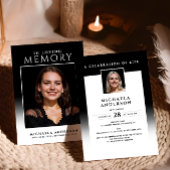 思い出エレガントを愛して写真葬儀/メモリアル 招待状