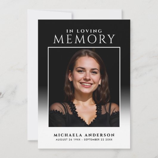 思い出エレガントを愛して2写真の葬儀/メモリアル サンキューカード (正面)