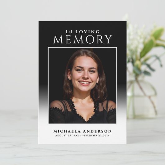 思い出エレガントを愛して2写真の葬儀/メモリアル サンキューカード (スタンド正面)