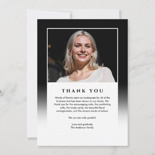 思い出エレガントを愛して2写真の葬儀/メモリアル サンキューカード (裏面)