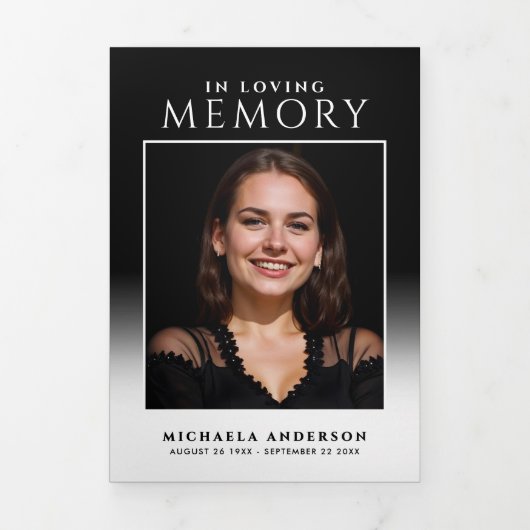 思い出エレガントを愛して2写真の葬儀/メモリアル 三つ折りプログラム (カバー)