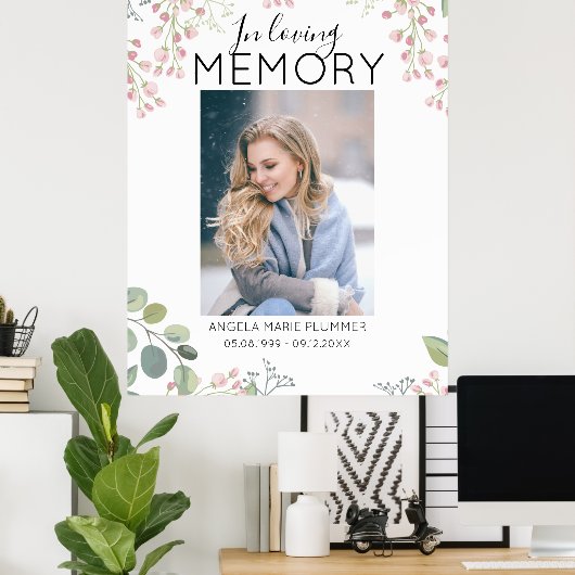 思い出エレガントを愛して |フォトメモリアル ポスター (ホームオフィス)