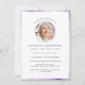 思い出エレガントを愛する写真の葬儀のシンプル 招待状 (正面)