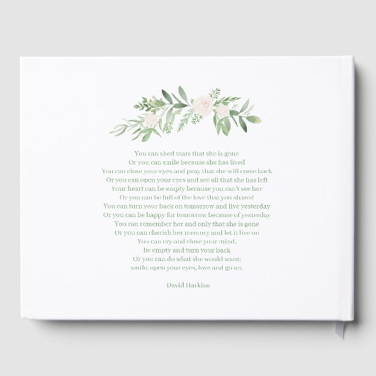 思い出エレガントを愛する葬儀のアイボリーフローラ ゲストブック (裏面)
