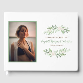 思い出エレガントを愛する葬儀のアイボリーフローラ ゲストブック